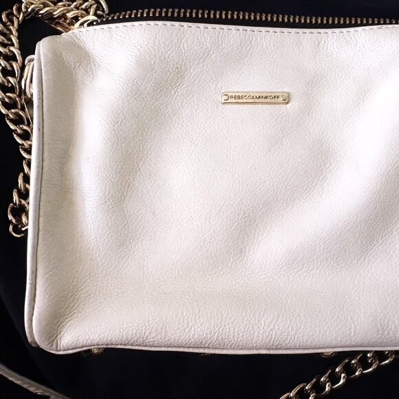 REBECCA MINKOFF Vintage Solid Cream 100% Genuine Leather & Gold hardware - Picture 10 of 12